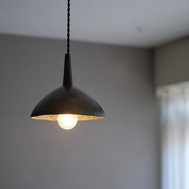 古い銅漏斗ペンダントライト カフェ什器 古い小さいろうと