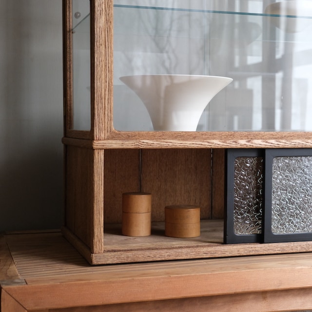 ノリスケ/木製ガラスショーケース/ダークブラウン3段 ノリスケ/木製