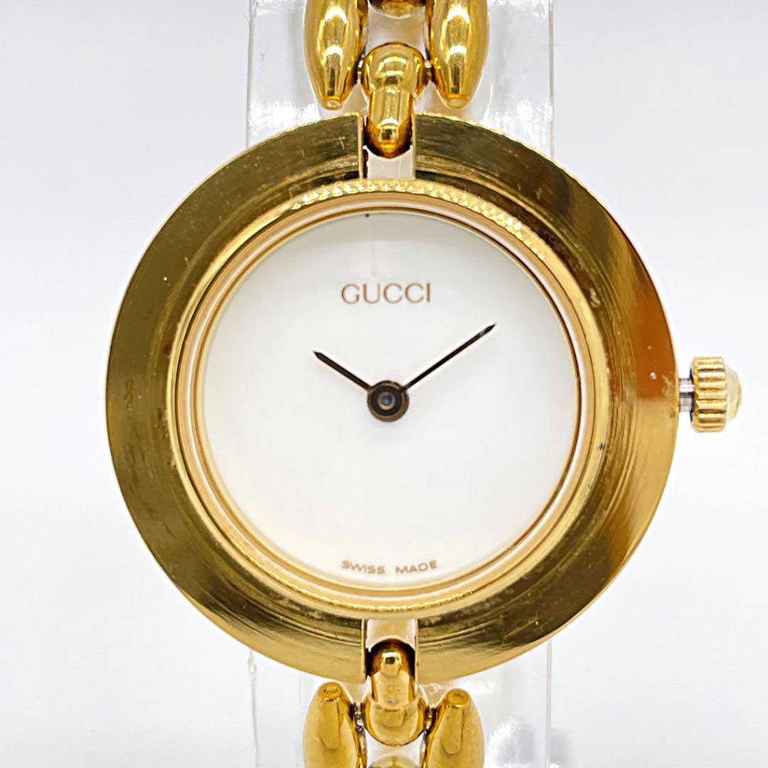 GUCCI ゴールドチェーン時計 交換ベゼル付き GUCCI ゴールドチェーン