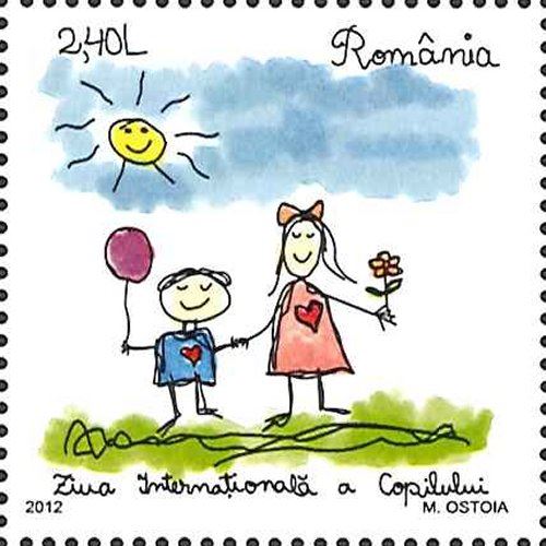 3243 外国切手 ルーマニア 1958年 民族衣装 タブ付き【高評価品】 3243