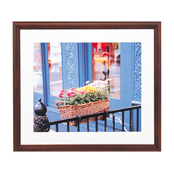 木製額縁 YM-3 ブラウン ワイド6切 （前面板-ガラス板）: フレーム