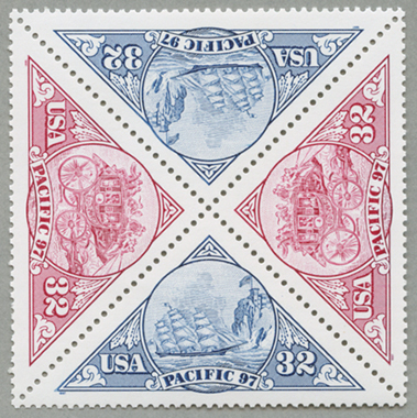 3184 外国切手 アメリカ 1997年 米国初の切手150周年記念シート 3184