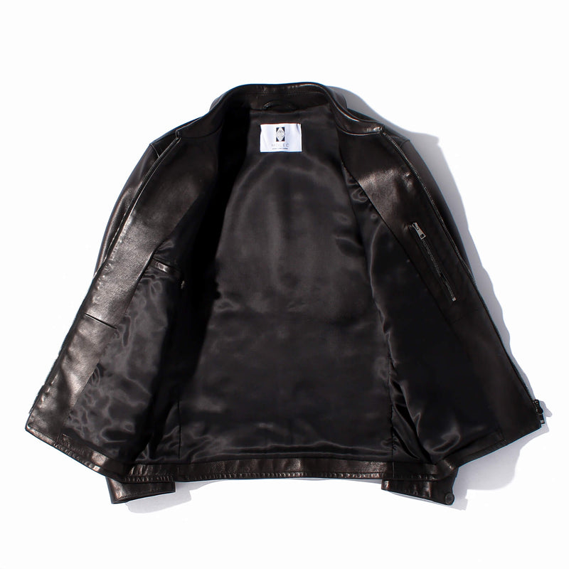 MOLEC（モレック）プロンジェラムレザー 襟付きシングルライダース