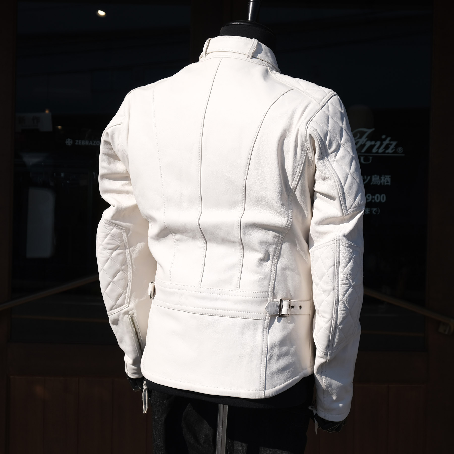 白い革ジャン】ゴートシングルライダースジャケット – マックス