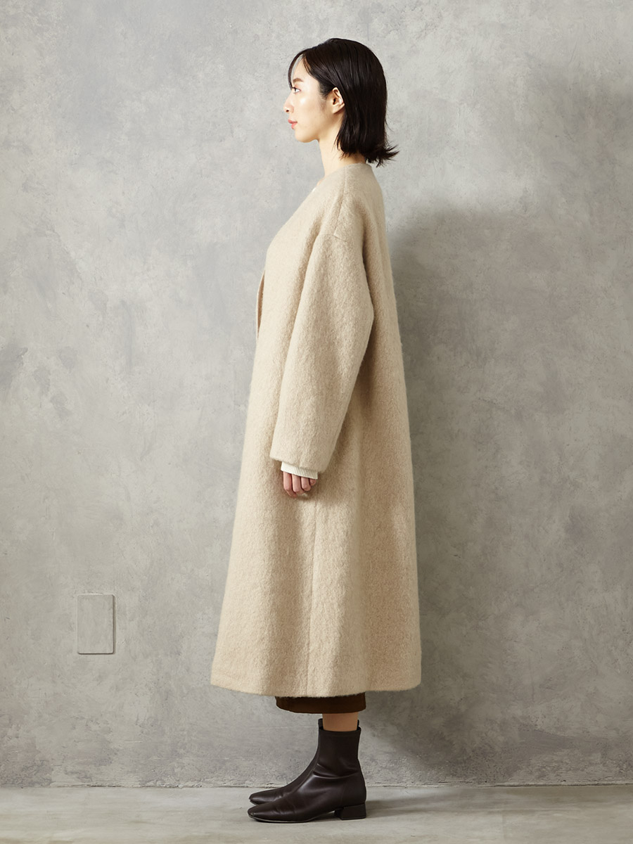 モヘアカットシャギーテントラインコート(M ライトグレー): AIMER