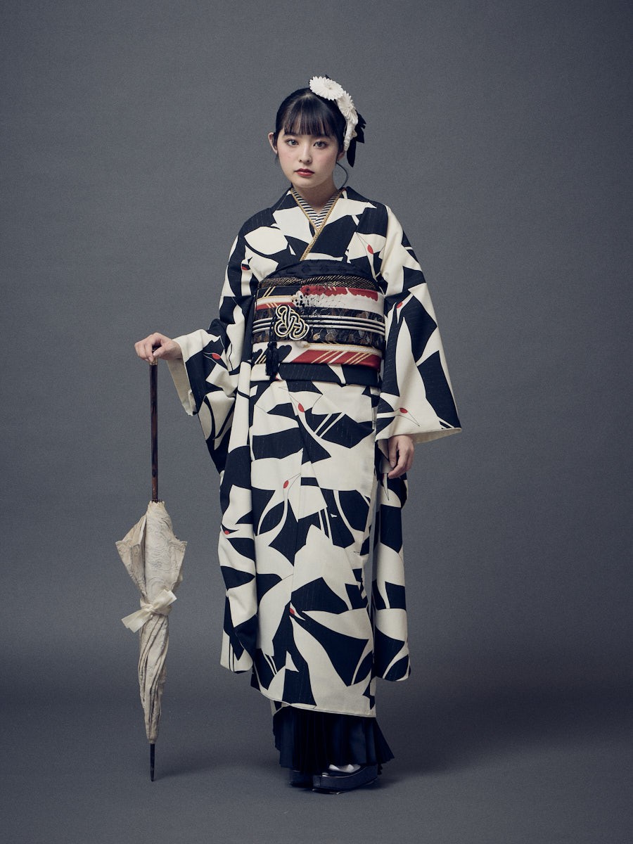 予約商品】振袖単品「シルエット鶴」(FREE［受注生産商品：ご注文日