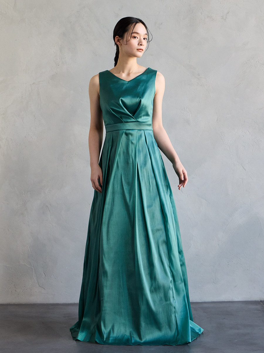WEB限定】オーガンジーカラーロングドレス(M グリーン): AIMER | エメ