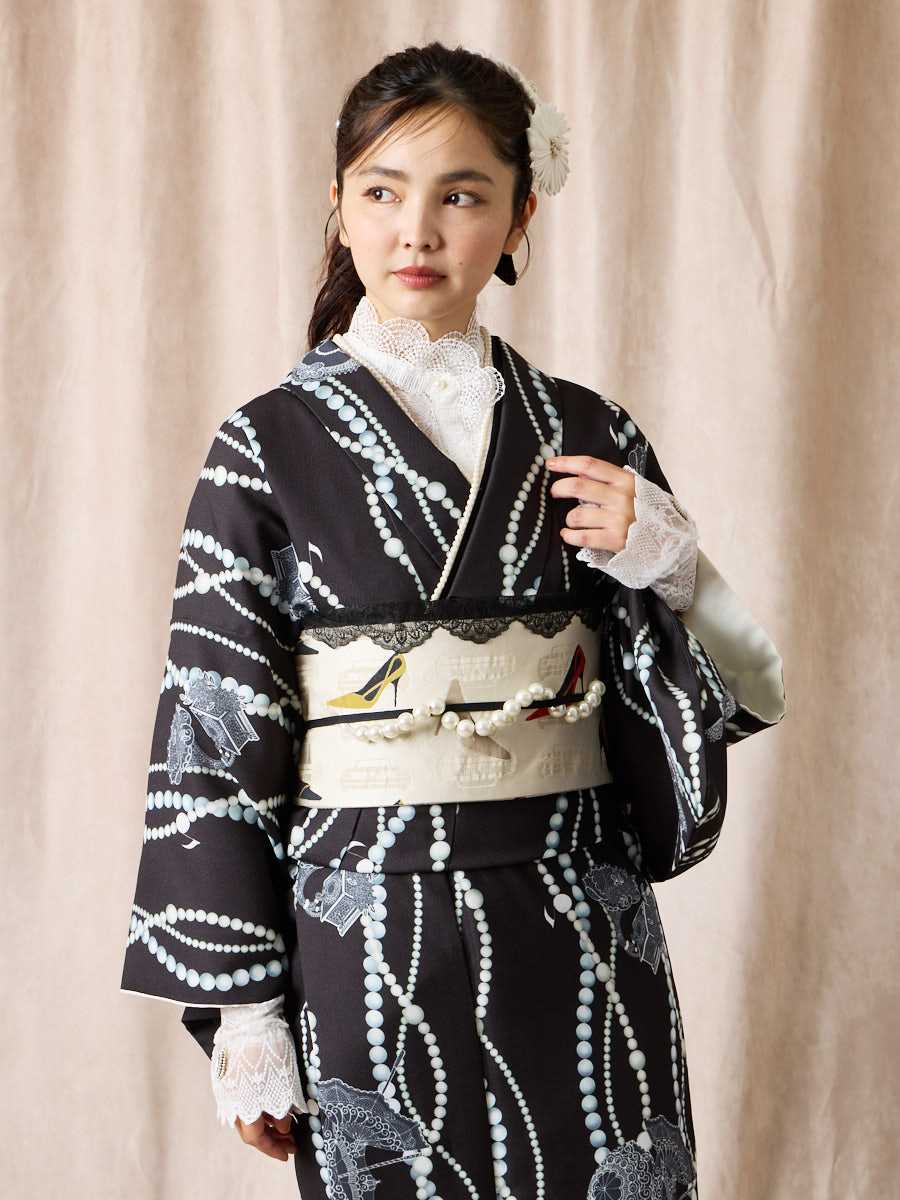 小紋単品「 レディ・パール 」～ドラマティックキモノシリーズ～(FREE