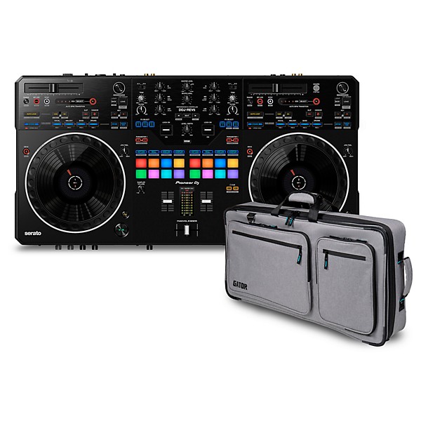 Pioneer DJ DDJ-REV5 DJ Controller and Gator G-Club Bundle | Guitar