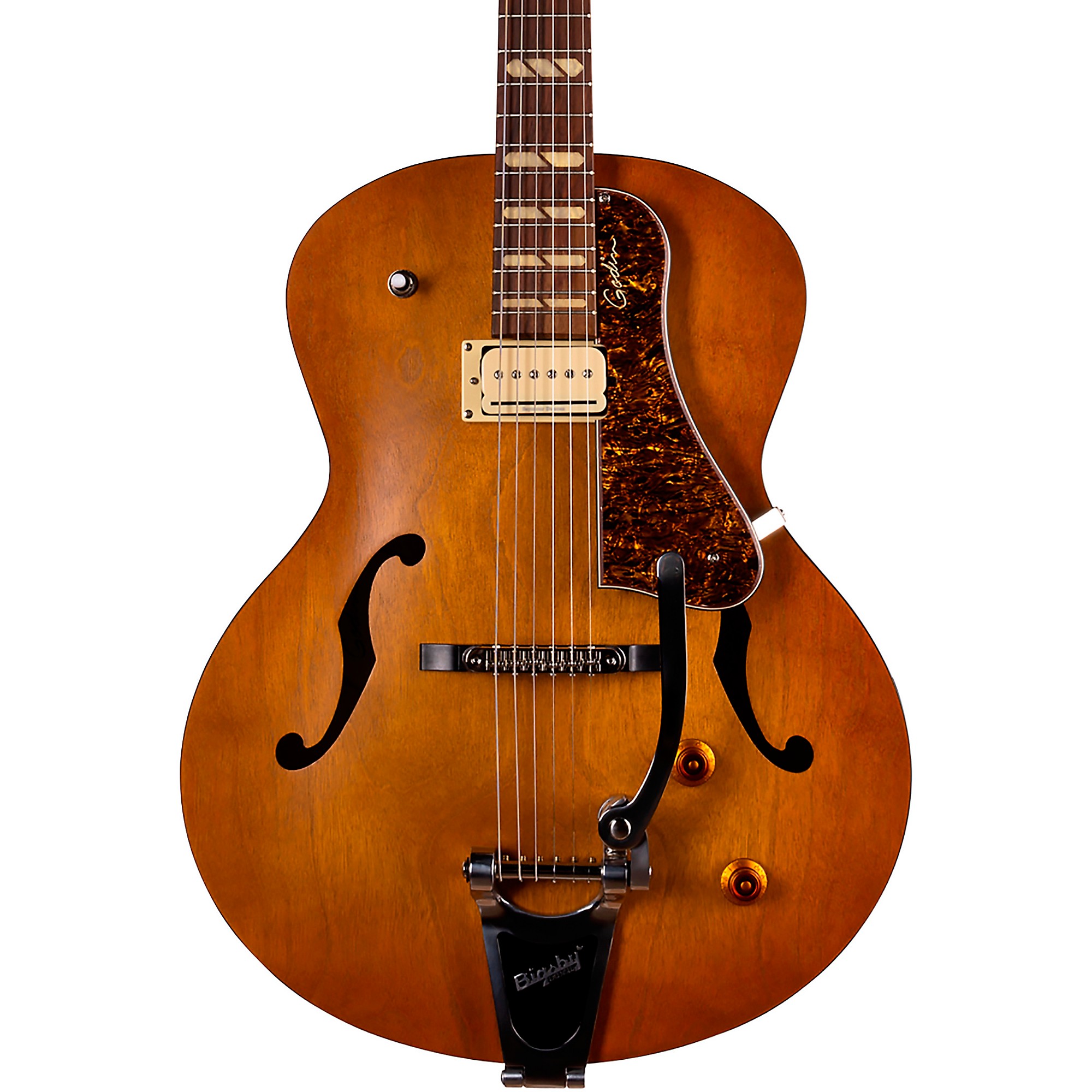 Godin 5th Avenue Jumbo P-Rail Hollowbody Electric Guitar Harvest