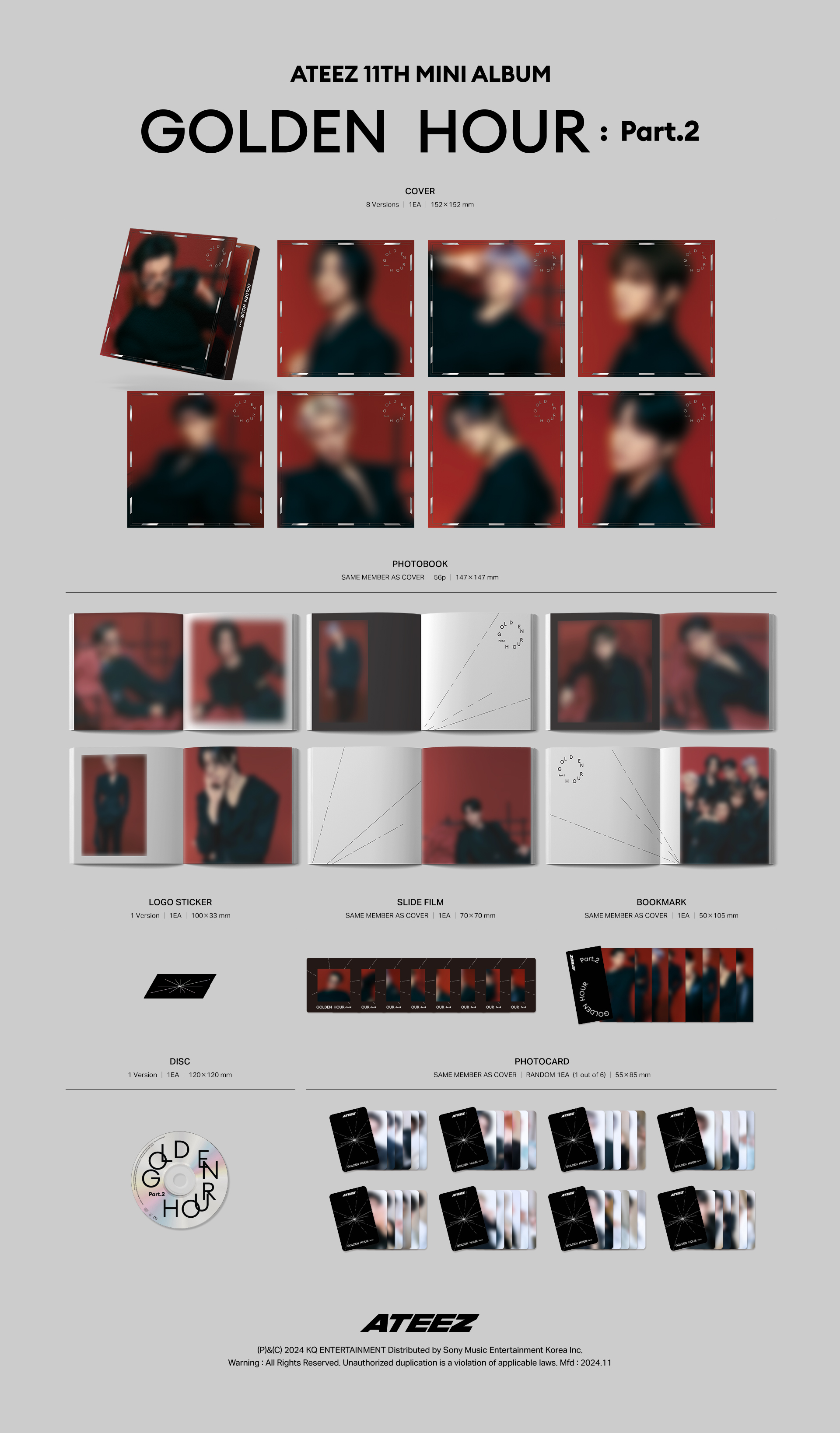 ATEEZ GOLDEN HOUR pt.2 日本 FC限定 トレカ 8種set jp.ktown4u.com : [8CD
