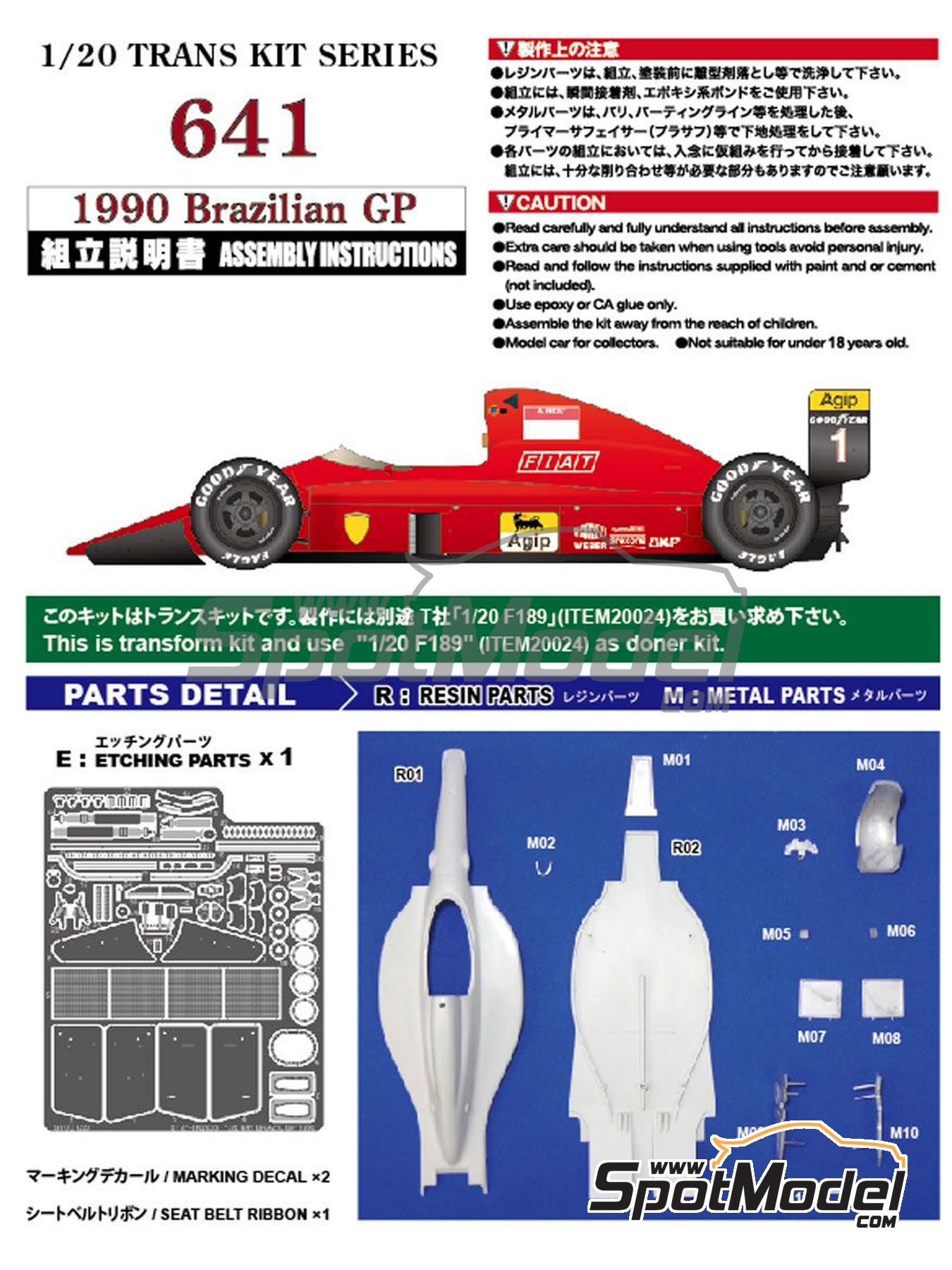 Studio27 TK2033R: Transkit 1/20 scale - Ferrari 641 Scuderia
