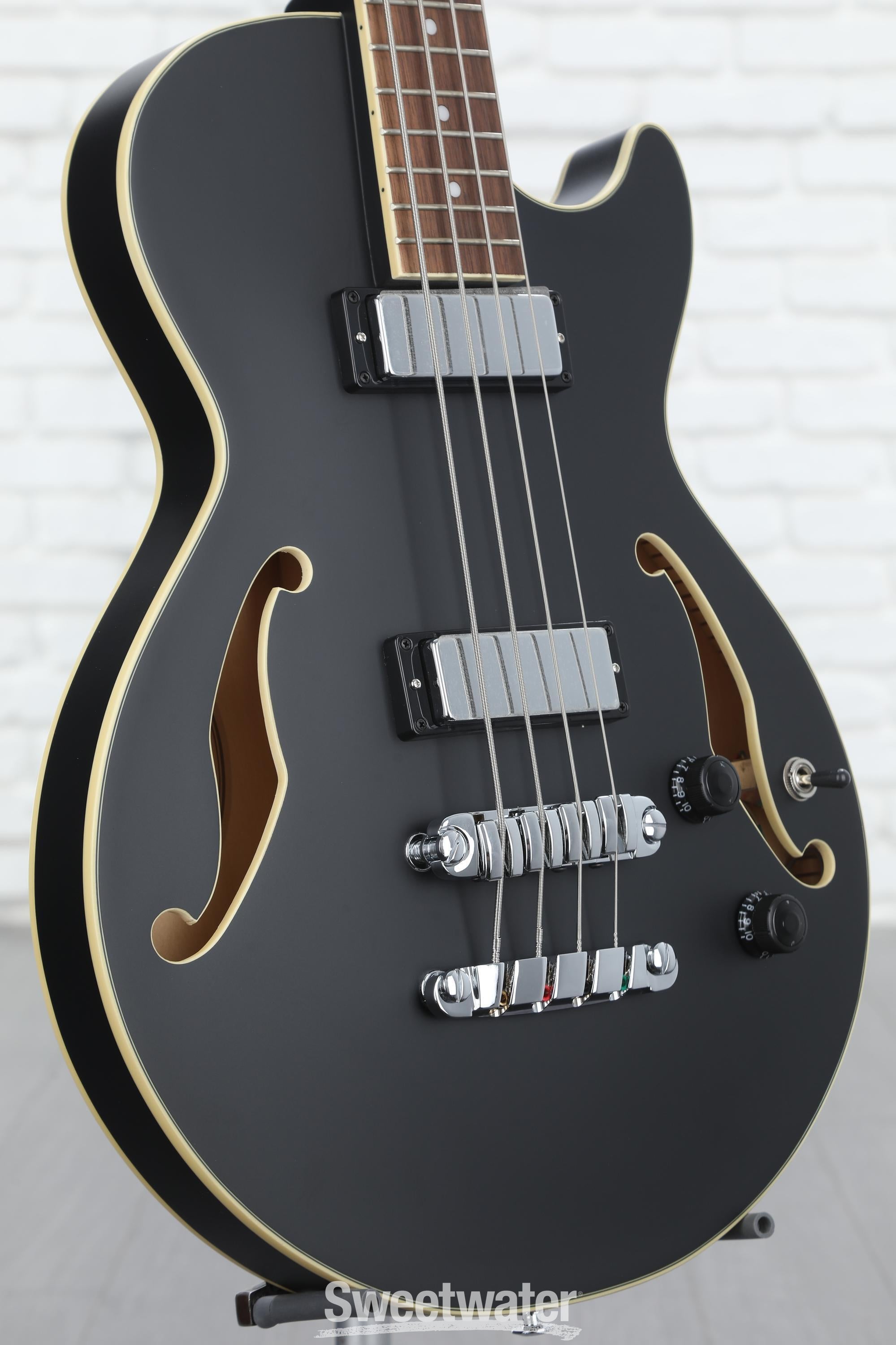 Ibanez AGB200 Semi-hollow Bass Guitar - Black Flat | Sweetwater