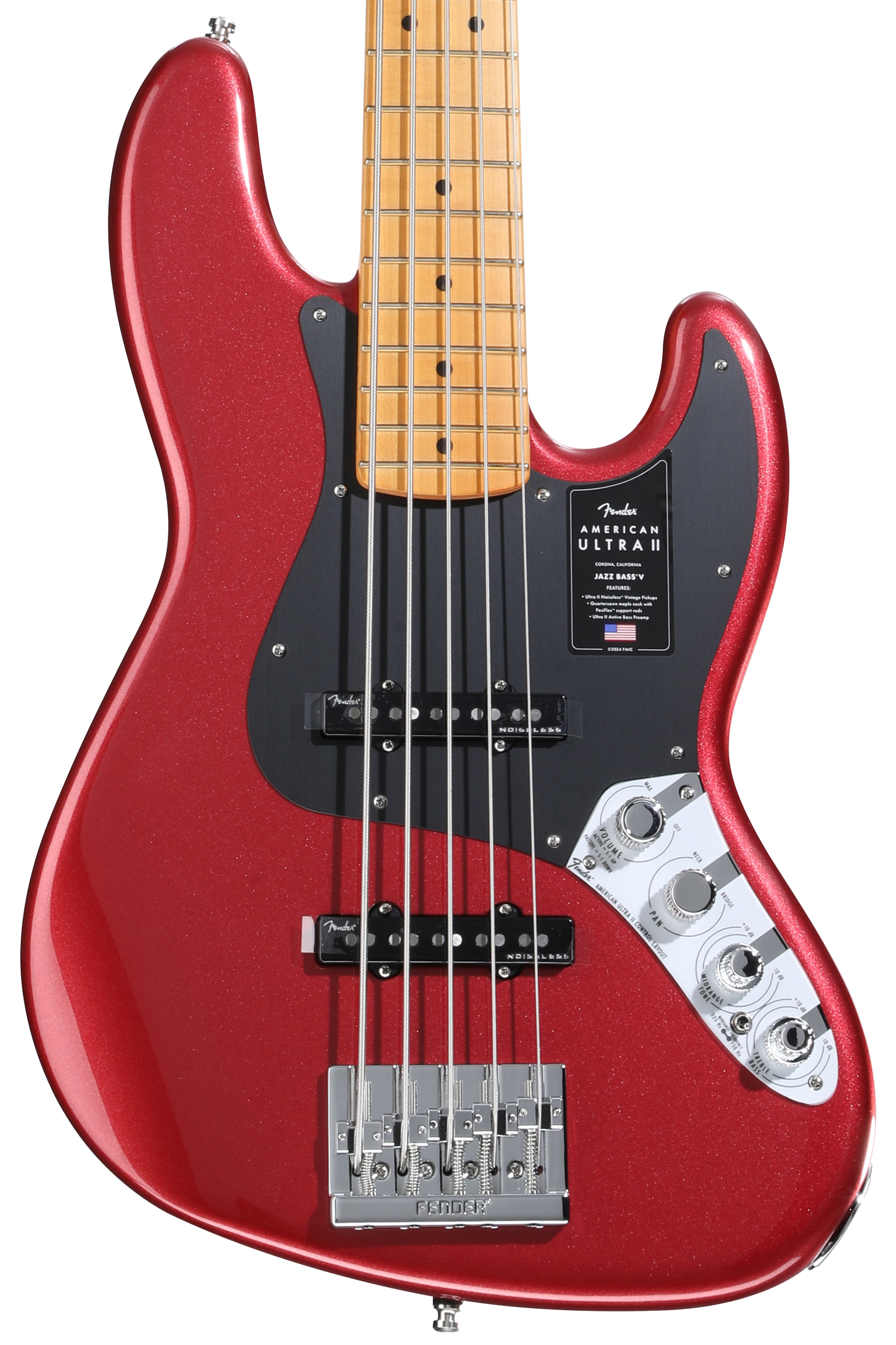 Fender American Ultra II Jazz Bass V - Sinister Red, Maple