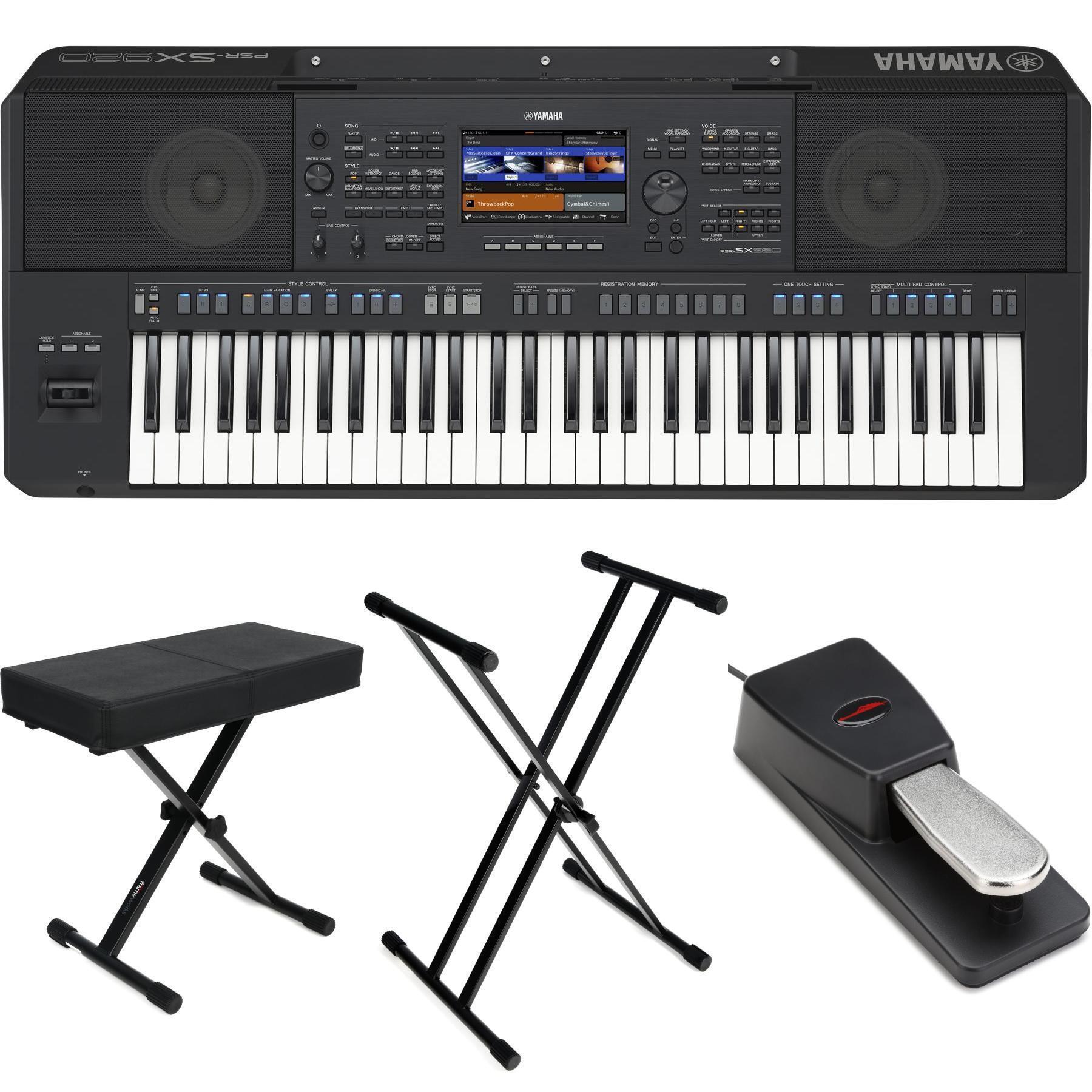 Yamaha PSR-SX920 61-key Arranger Workstation Essentials Bundle