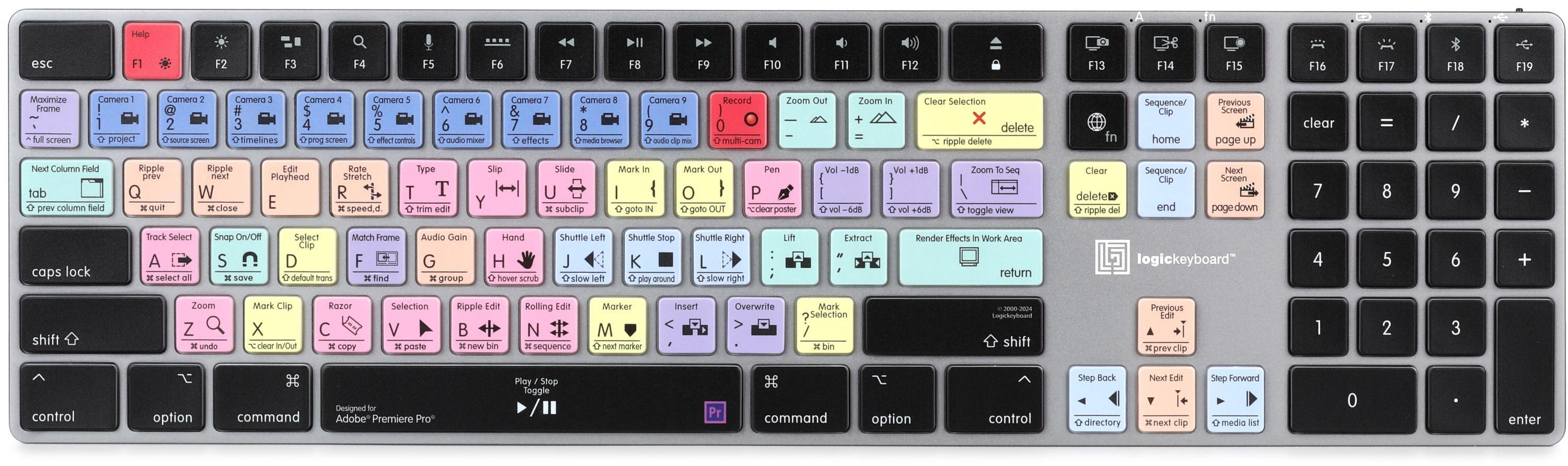 LogicKeyboard TITAN Wireless Backlit Keyboard for Adobe Premiere