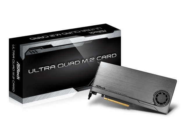 ASRock Ultra Quad M.2 Card 最大4台のPCIE 3.0 M.2 SSDをサポートする