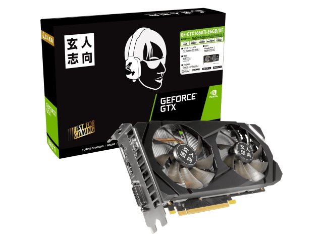 玄人志向 GF-GTX1660Ti-E6GB/DF GEFORCE GTX 1660 Ti 6GB 192-bit