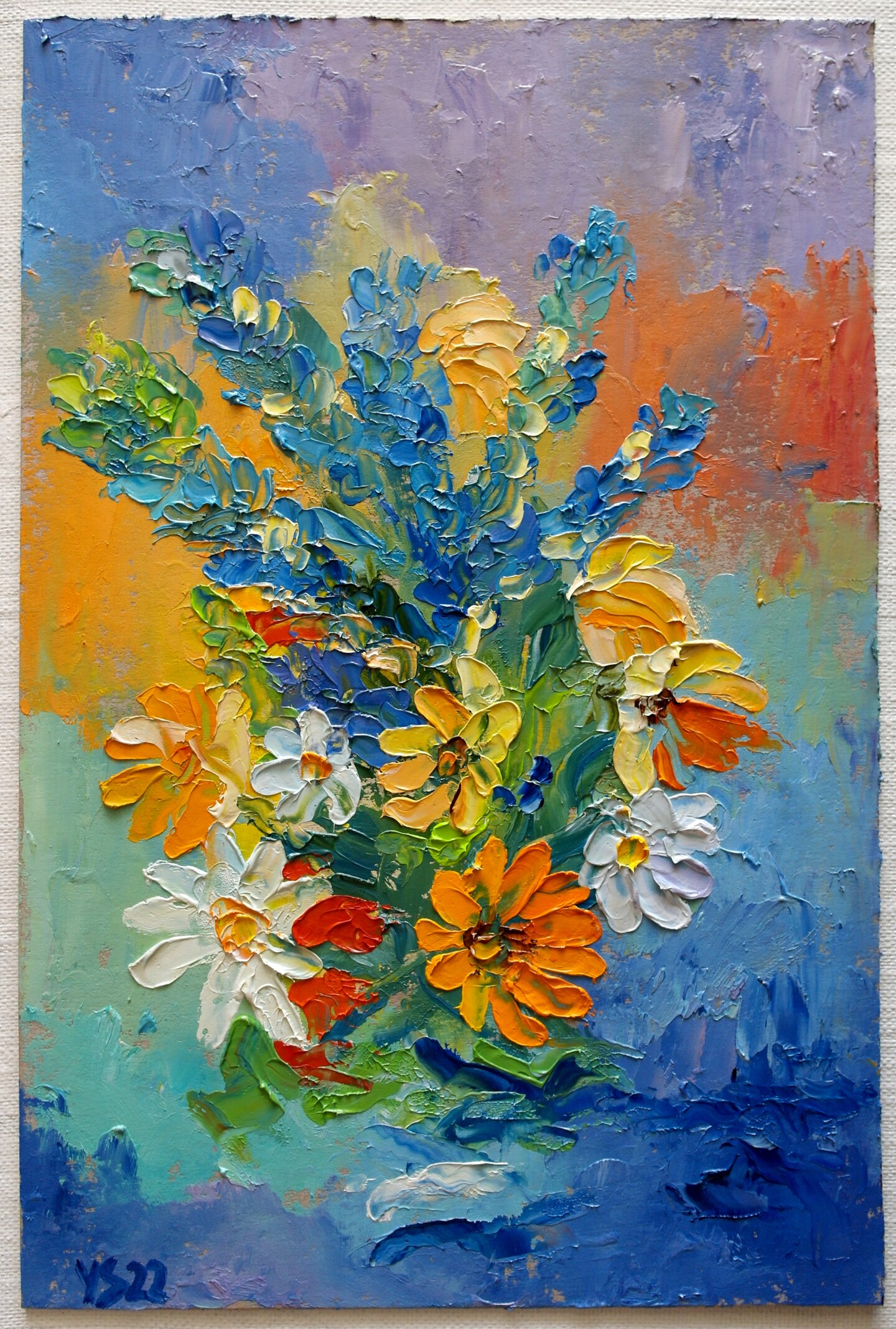 Wild Flowers 2, Original Oil Painting, Painting by Juri Semjonov