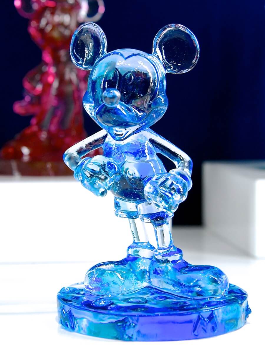希少】ディズニーランドディズニーガラス細工置物フィギュアミッキー