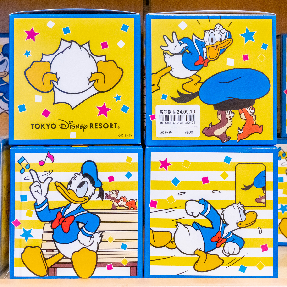ディズニーリゾート ドナルドダック チョコレートクランチの空き箱 新