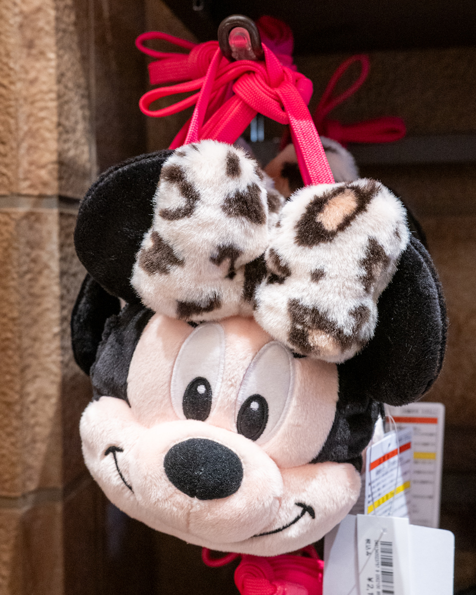 ぴき☆ショルダー ポシェット ポーチ ミニー ヒョウ柄 ぬいぐるみ