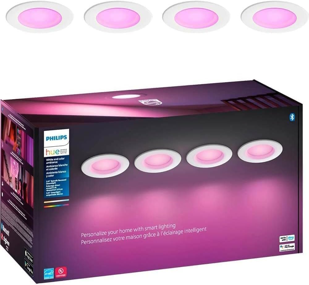 Philips Hue Smart Recessed 5/6 Inch LED Downlight - White and