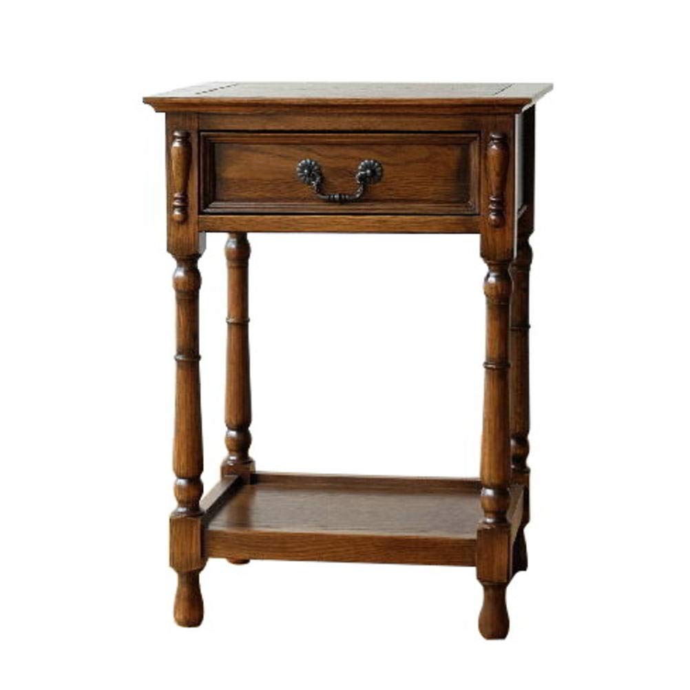 Q ヴィンテージ 木製 電話台 引き出し付き Q ヴィンテージ 木製 電話台