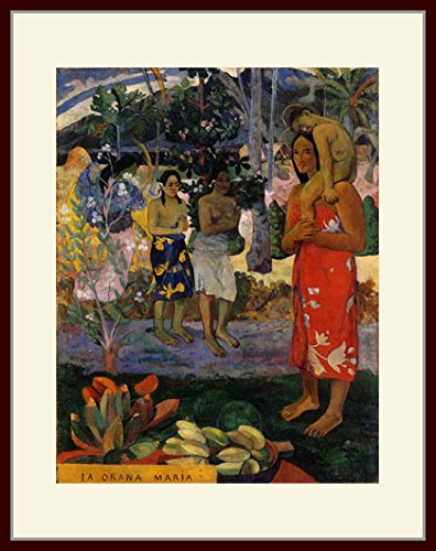 10号】 ポール・ゴーギャン『イア・オラナ・マリア』複製画額装済み