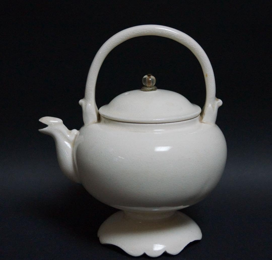 Amazon | 明治期 白泥獣口 提手式急須 高台水注 煎茶道具時代物品
