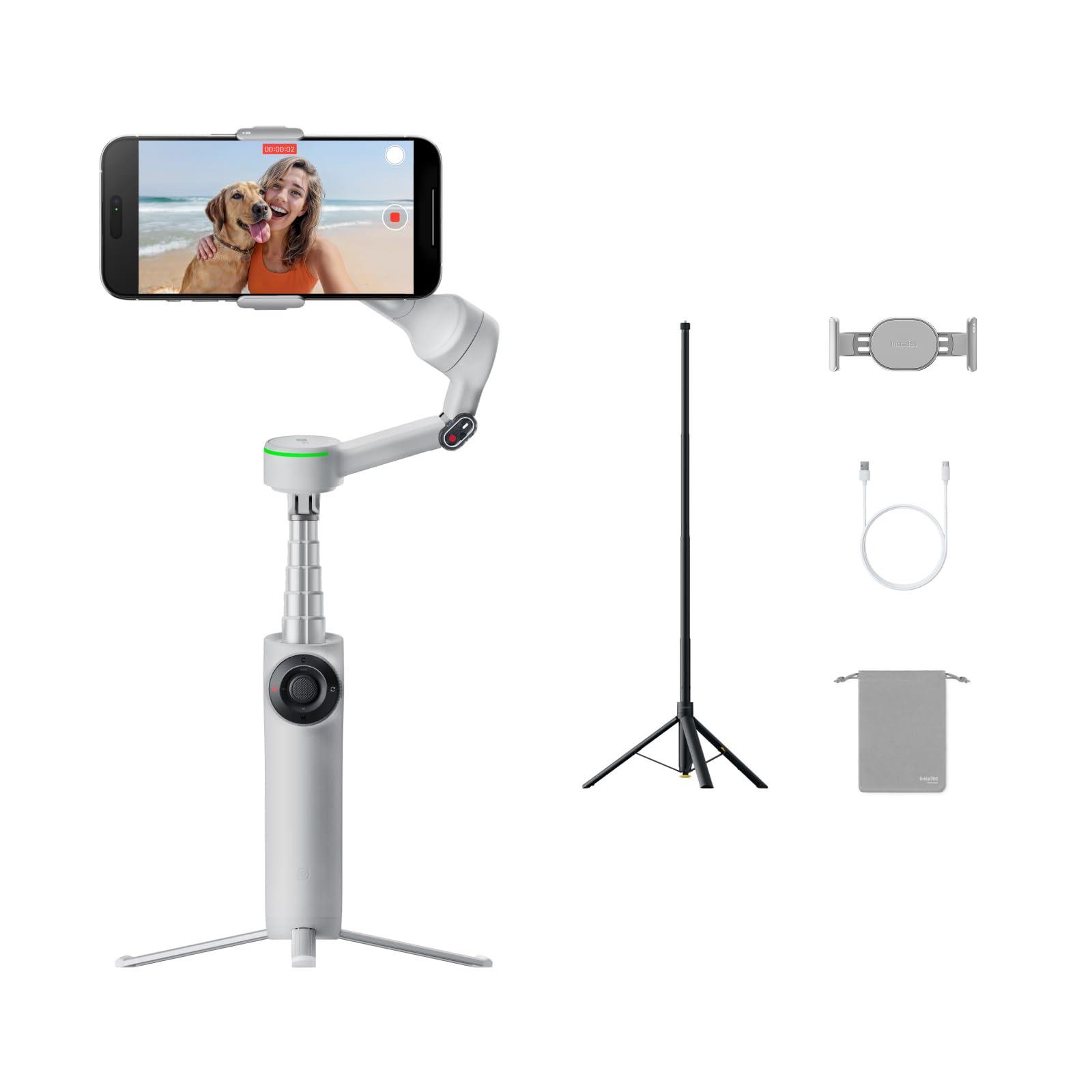 Amazon | Insta360 Flow 2 Pro スポーツキット (グレー) – 折りたたみ