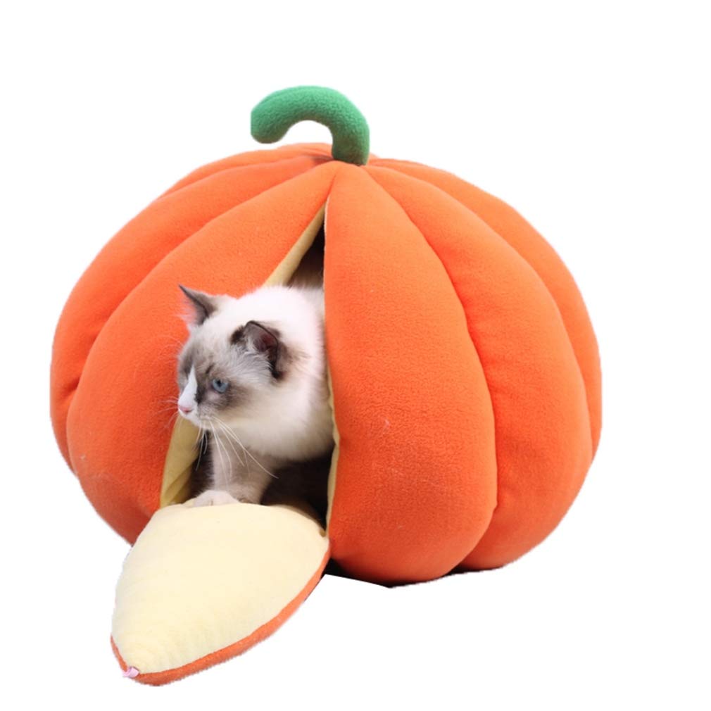 Amazon | ペットハウス ドーム型 L かぼちゃ型 猫 犬 ペットベッド