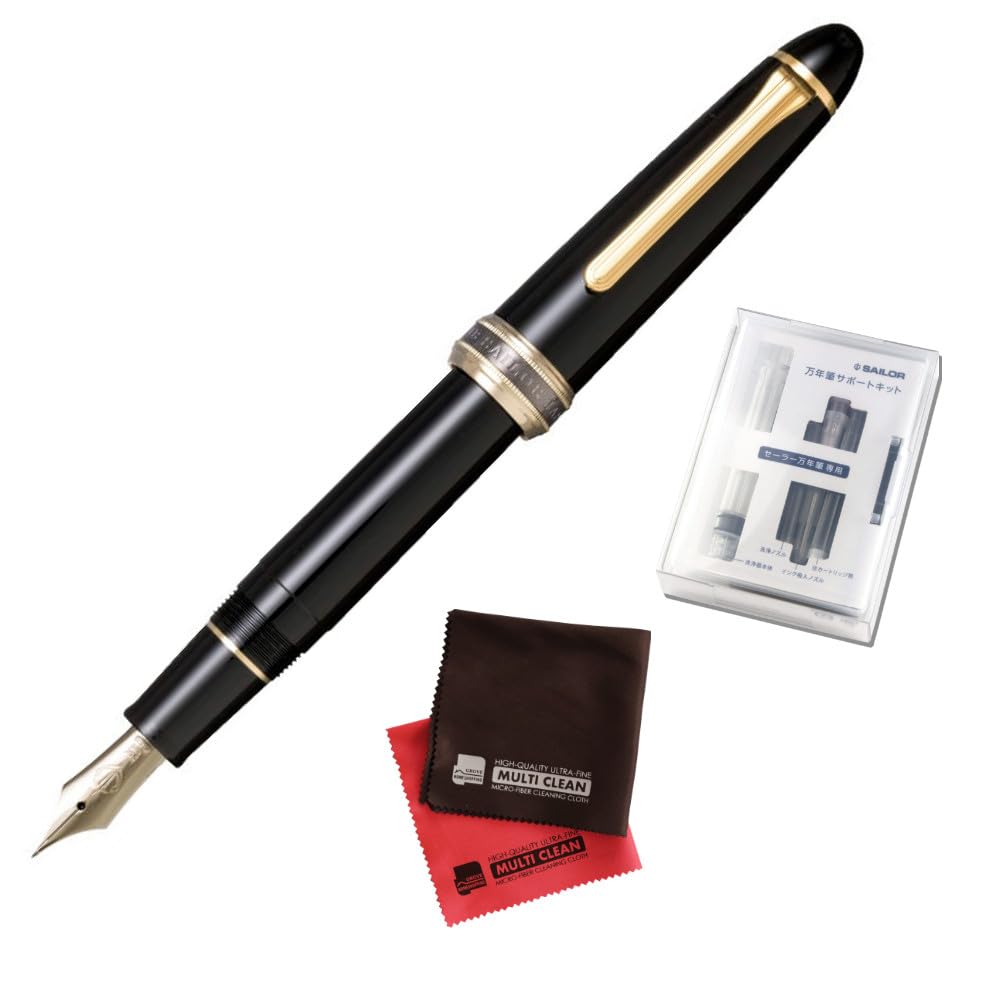 筆記確認】セーラー 万年筆 長原宣義作 長刀研ぎ 竹万年筆 純金