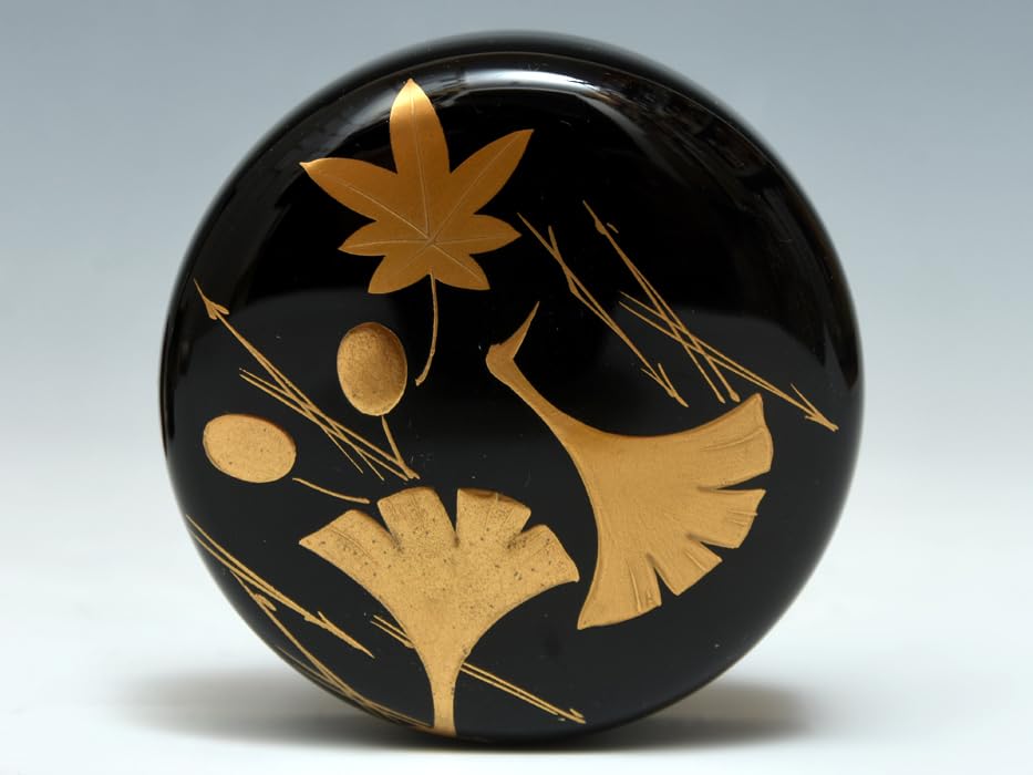 未使用 茶道具 龍作 輪島塗 天然木製 渕金呂色 銘々皿5客揃 茶器 栞 共