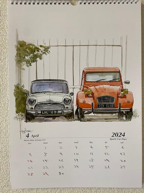 Amazon | Sportscar Days 2024 by Bow。 | カレンダー | 文房具