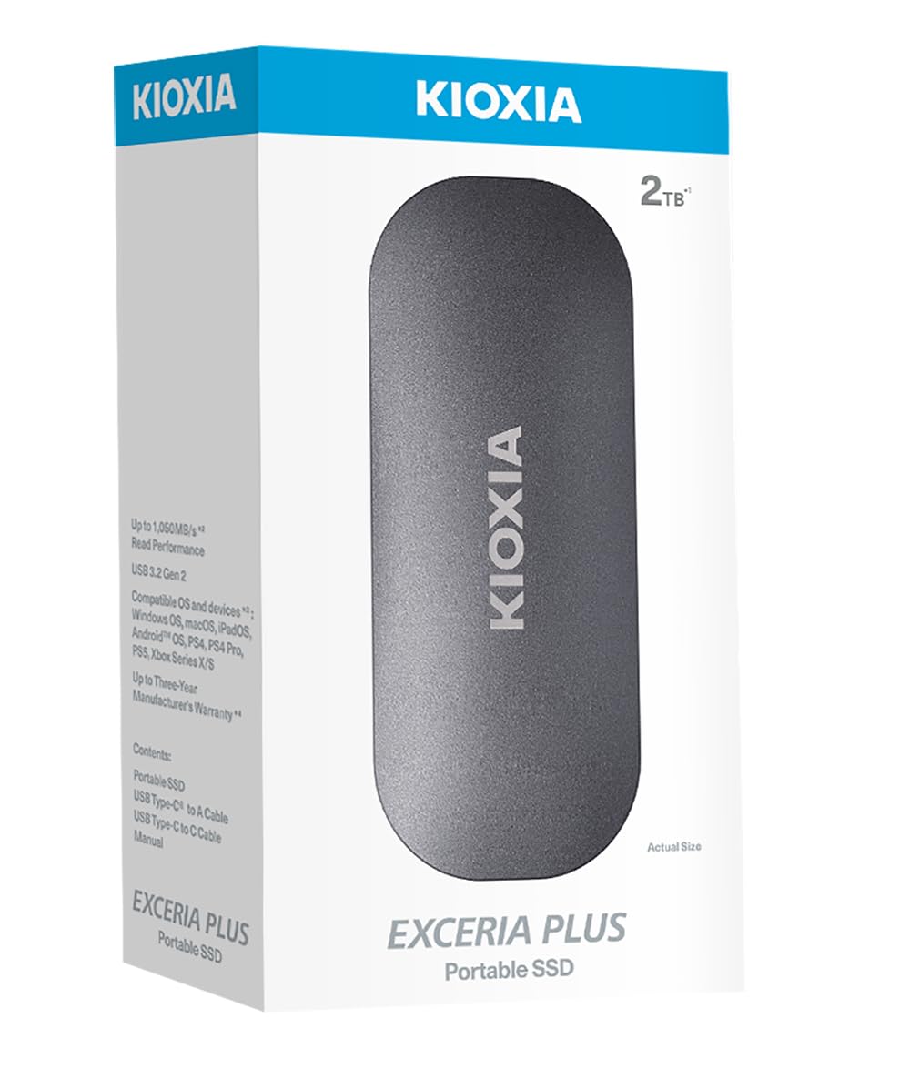Amazon.com: KIOXIA EXCERIA Plus Portable SSD 2TB - External Drive