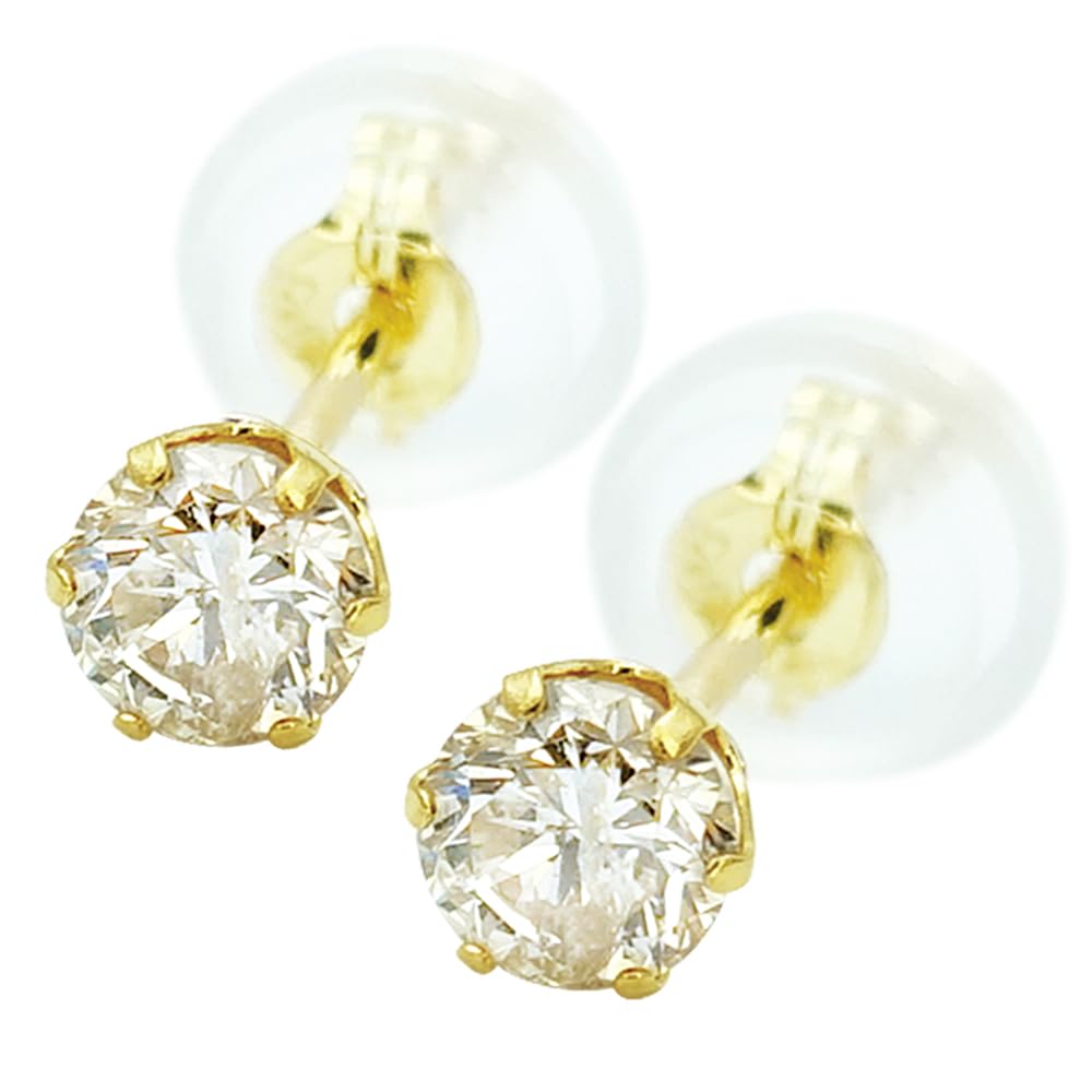 Pt 天然ダイヤモンド0.20ct ！ シンプル6本爪ピアス