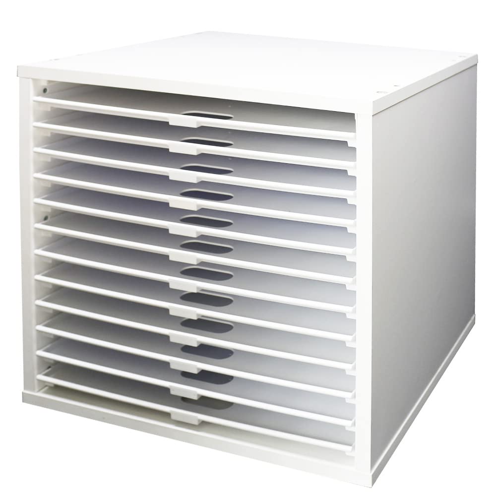 Amazon.co.jp: キューブボックスα 12段トレータイプ ホワイト 浅型