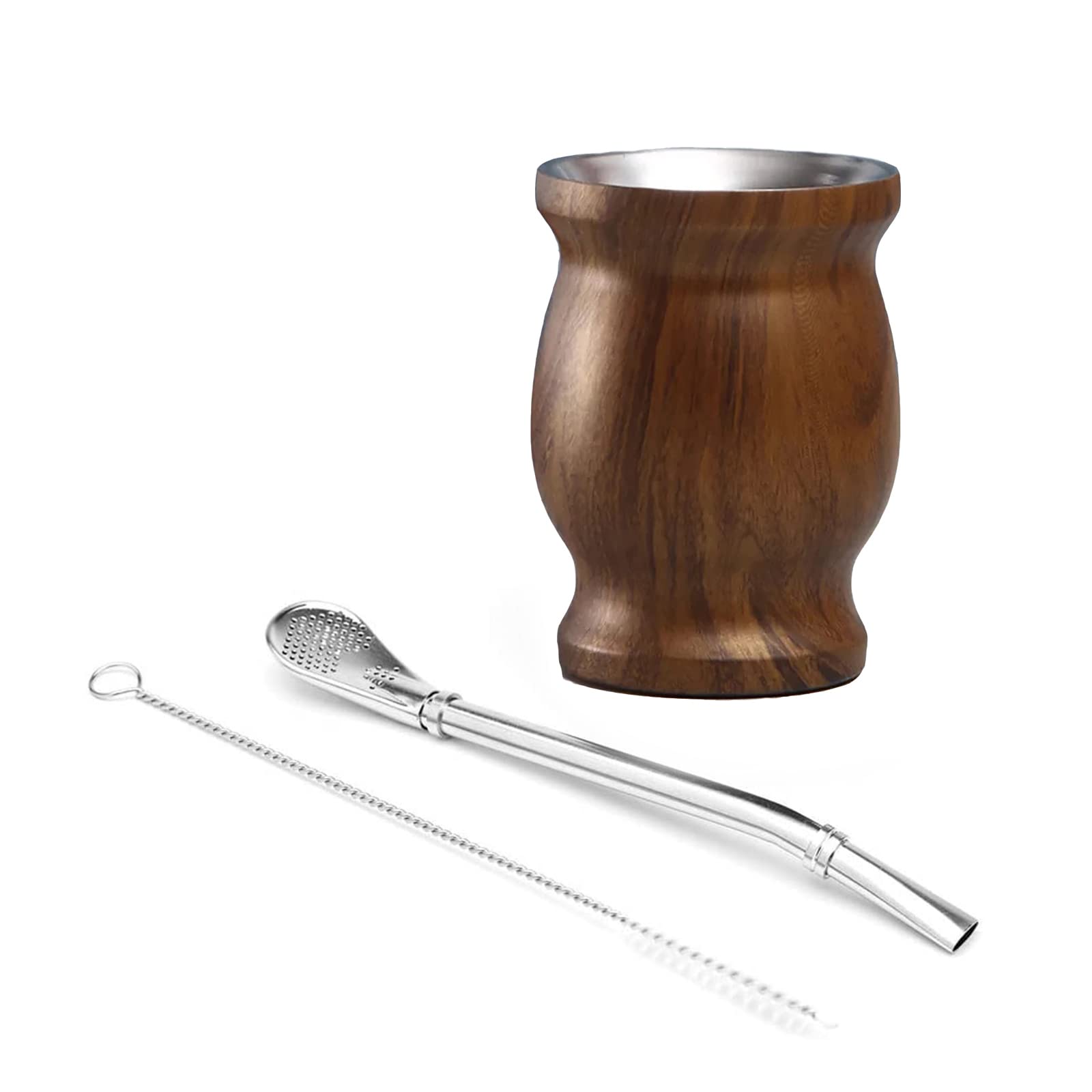 マテ壺（内側ガラス）、ボンビージャ、マテ茶葉セット