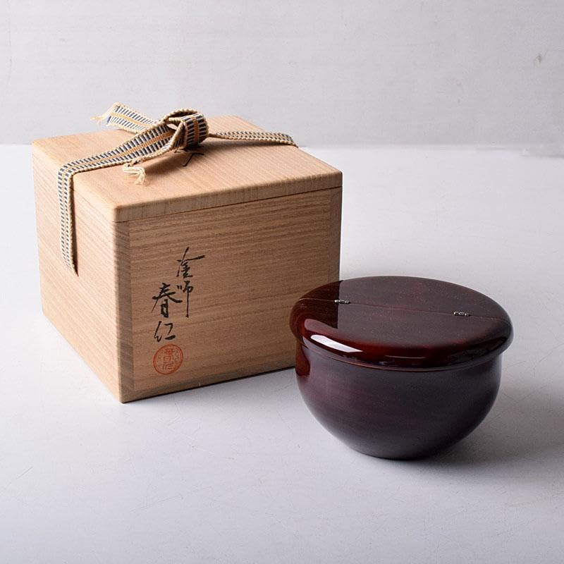 茶道具 塗師 安田春仁作 老松茶入 共箱 V 7893 【公式通販】