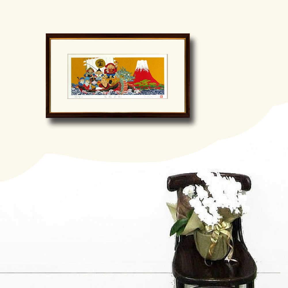開運 七福神 額 アート 骨董品 水晶画 【公式通販】