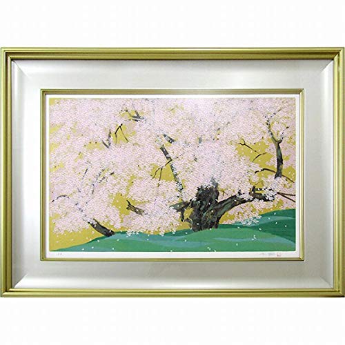 掛軸-1596中島千波臥龍桜印刷工芸作品共同印刷岩絵具式複製画