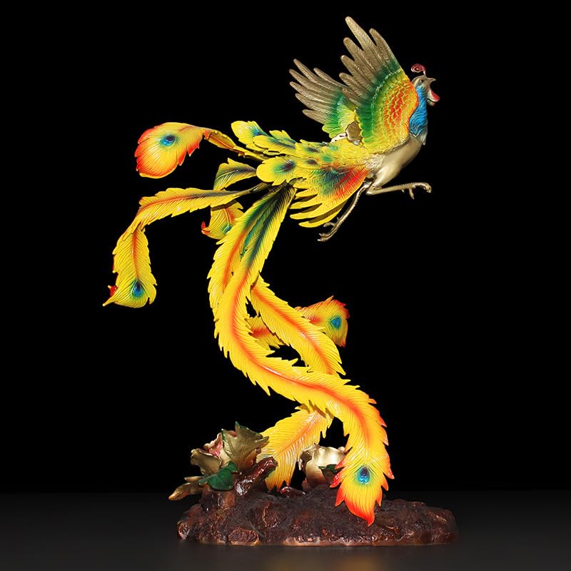 Amazon.co.jp: 鳳凰の置物 真鍮製 幸運の置物フェニックス 不死鳥 玄関