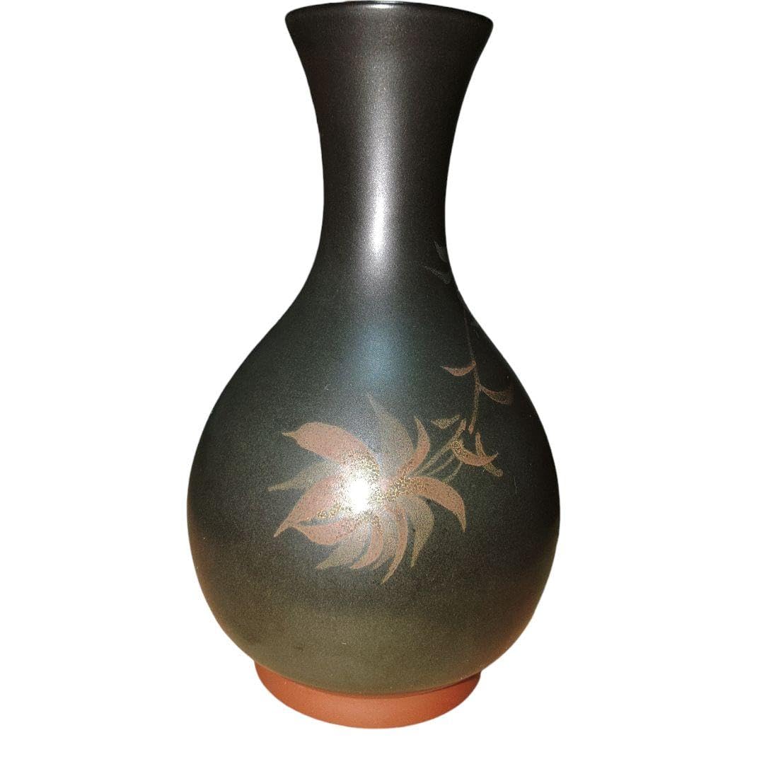 Amazon.co.jp: 佐渡無名異焼 人間国宝 伊藤赤水 草花文花瓶 N : ホーム