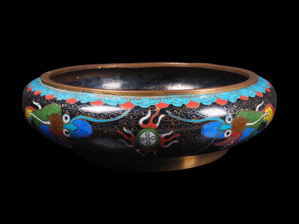 ♢中国 景泰藍？琺瑯彩 龍 置物飾り 七宝焼 古玩 古美術品 美術品 骨董