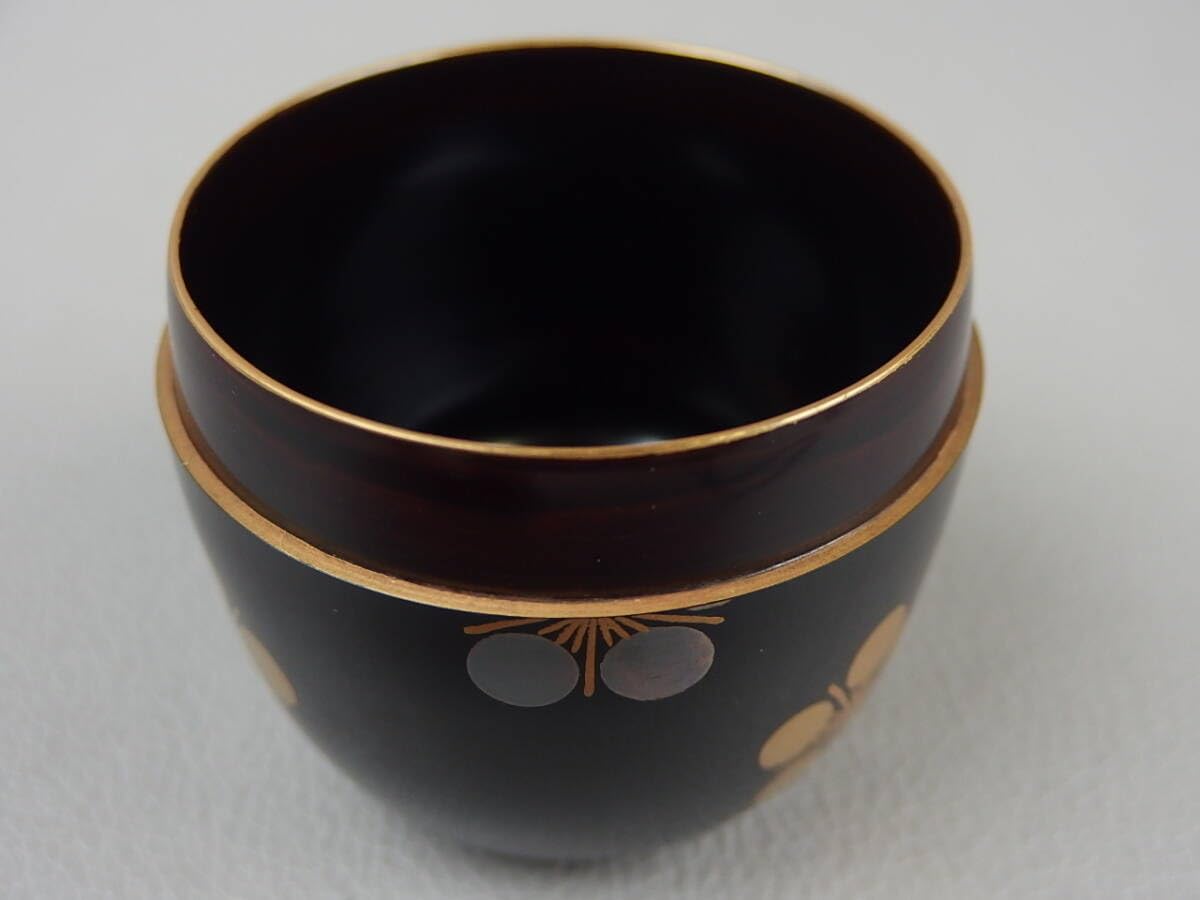 B280960]京塗師 堀井胡春 網千鳥文蒔絵 中棗 共箱◇茶道具/茶器/茶入
