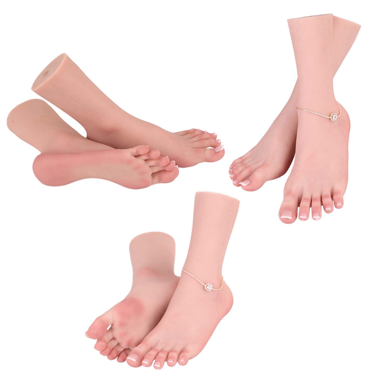 Amazon.co.jp: TEYVIYI 足模型 シリコン製 フットモデル 足マネキン 足