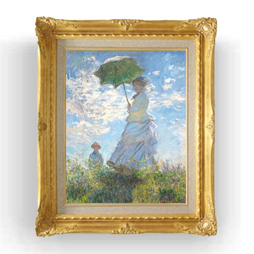 クロード モネの木漏れ日の裸婦の模写、パステル額入り、油絵、F6号