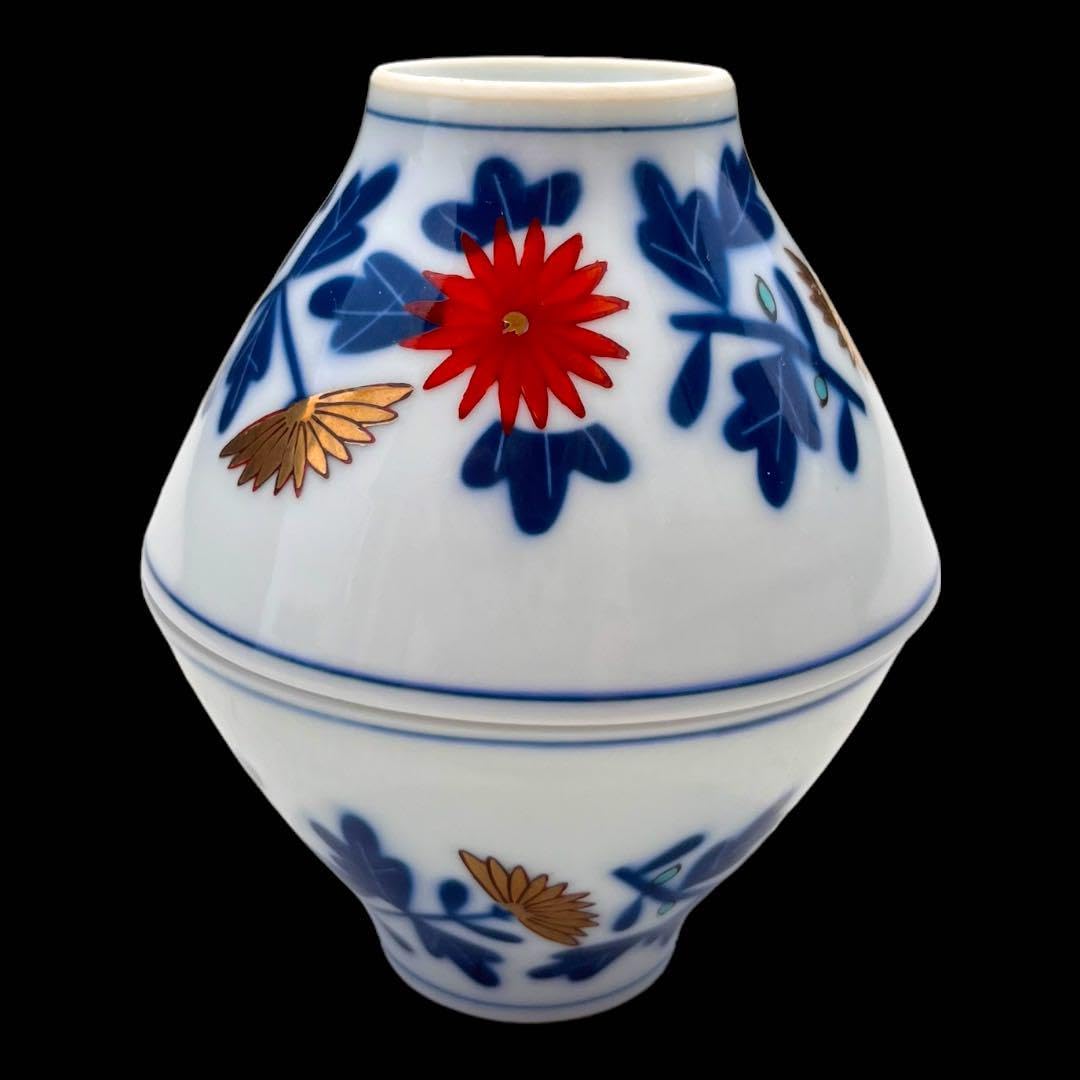 Amazon.co.jp: 江後期明治時代 豊楽燒 染付 金彩 菊花絵文 湯呑み5点