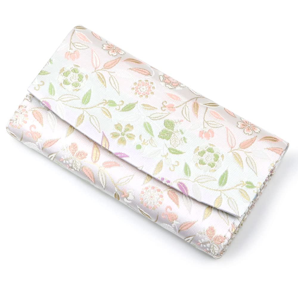 Amazon | 芳香園 茶道 懐紙入れ 三つ折 帛紗ばさみ 正絹 (花文唐草 白